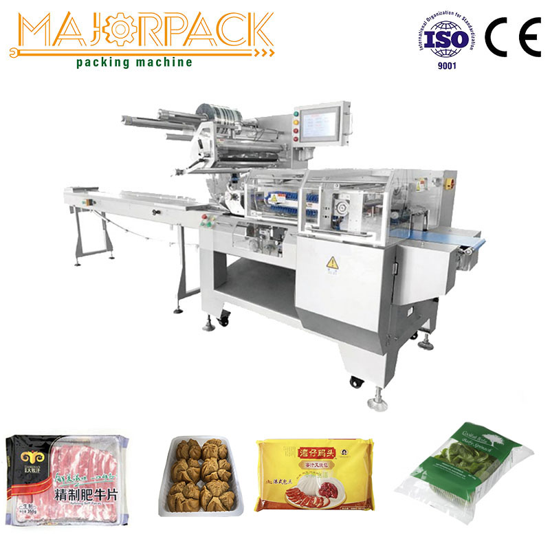 Frozen product tray vegetable tray food tray automatic 7 servo control flow pack machine