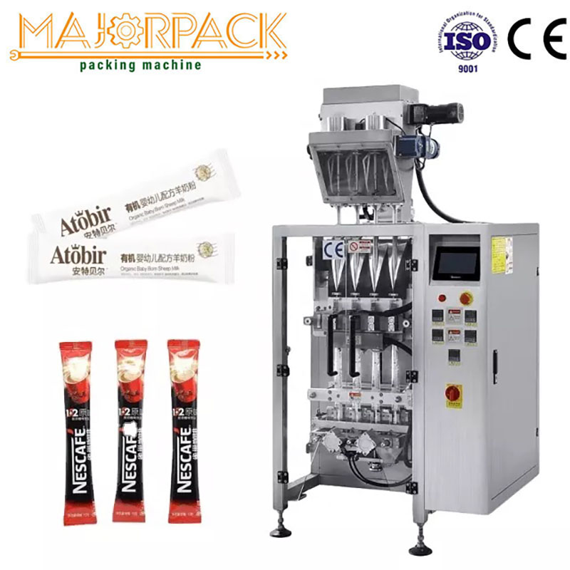 Vertical Multi Line 4/6/8/10/12 Lanes Stick Coffee Powder Packing Machine Plastic Packaging for Coconut Powder